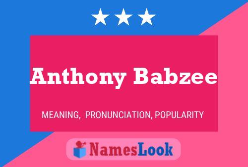 Anthony Babzee 名字海报