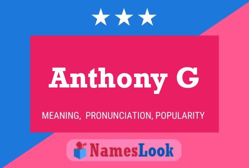 Anthony G 名字海报