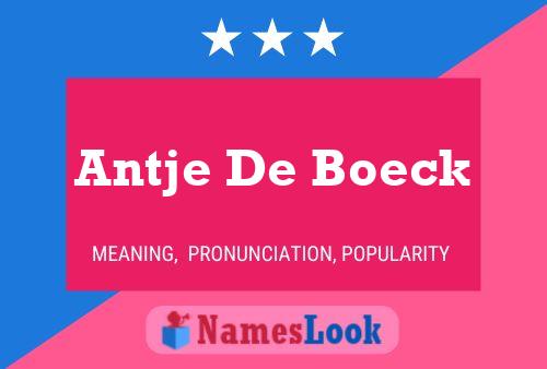 Antje De Boeck 名字海报