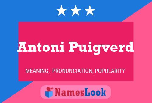 Antoni Puigverd 名字海报