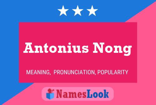 Antonius Nong 名字海报