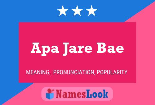 Apa Jare Bae 名字海报