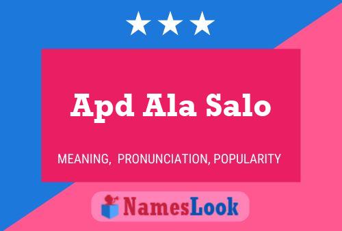 Apd Ala Salo 名字海报