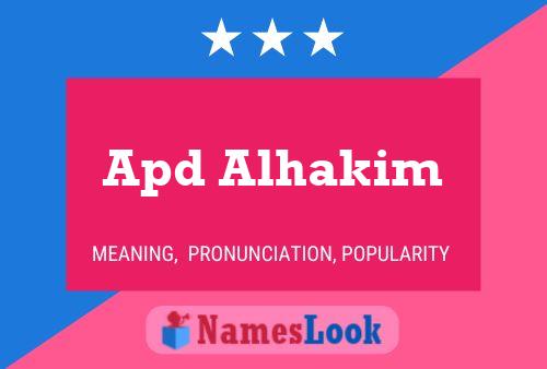 Apd Alhakim 名字海报