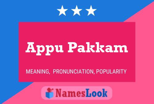 Appu Pakkam 名字海报