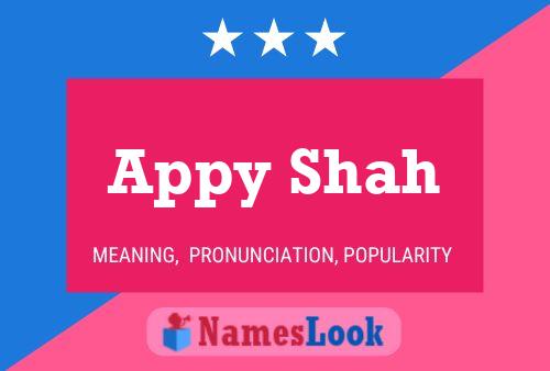 Appy Shah 名字海报