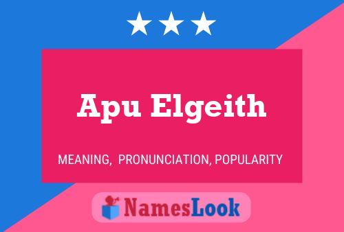 Apu Elgeith 名字海报