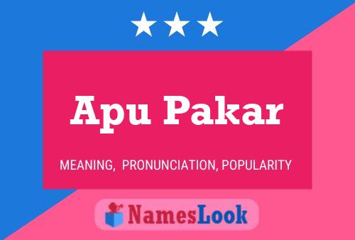 Apu Pakar 名字海报