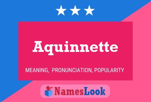 Aquinnette 名字海报