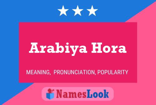 Arabiya Hora 名字海报