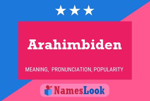 Arahimbiden 名字海报