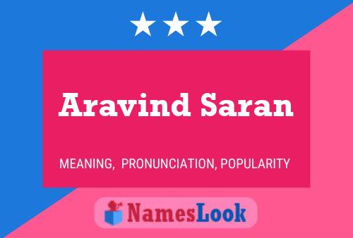 Aravind Saran 名字海报