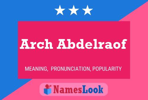 Arch Abdelraof 名字海报