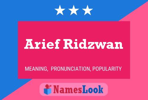 Arief Ridzwan 名字海报