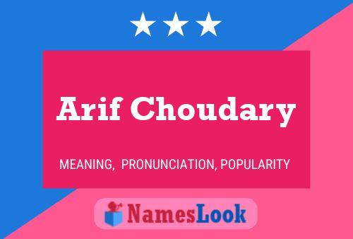 Arif Choudary 名字海报