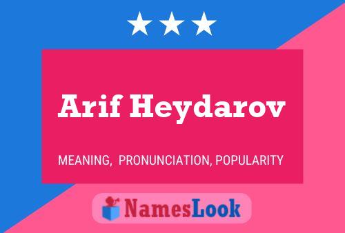 Arif Heydarov 名字海报