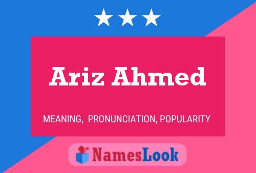 Ariz Ahmed 名字海报