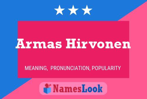 Armas Hirvonen 名字海报