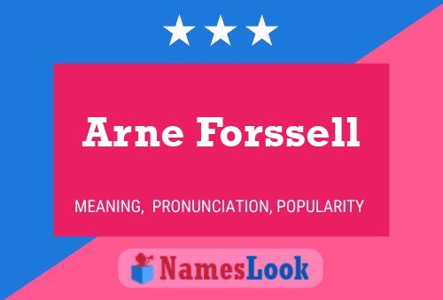 Arne Forssell 名字海报