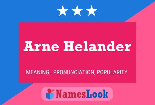 Arne Helander 名字海报