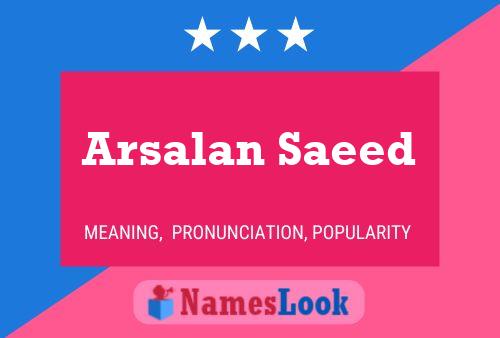 Arsalan Saeed 名字海报