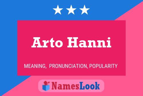 Arto Hanni 名字海报