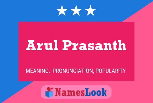 Arul Prasanth 名字海报