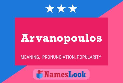 Arvanopoulos 名字海报