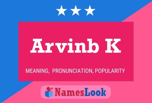 Arvinb K 名字海报