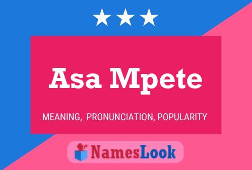 Asa Mpete 名字海报