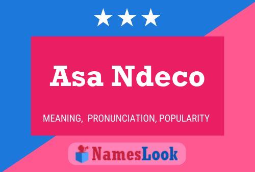 Asa Ndeco 名字海报