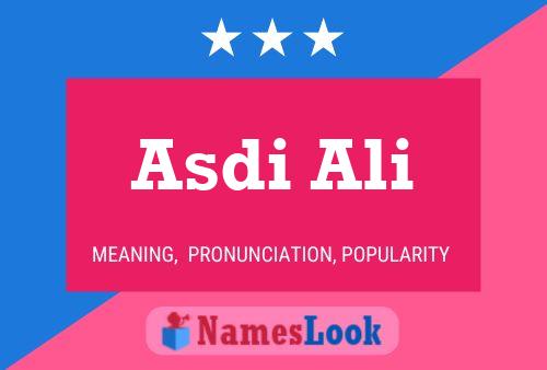 Asdi Ali 名字海报