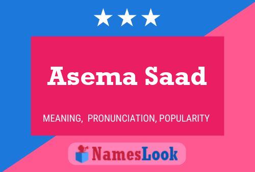 Asema Saad 名字海报