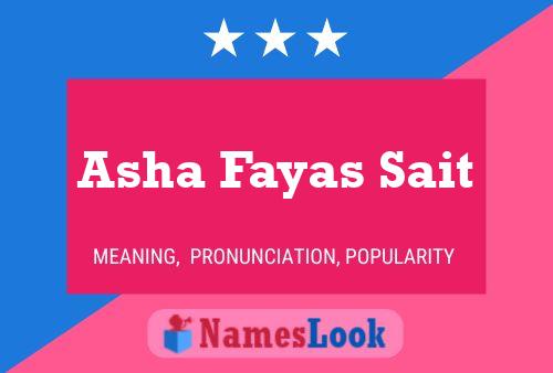 Asha Fayas Sait 名字海报