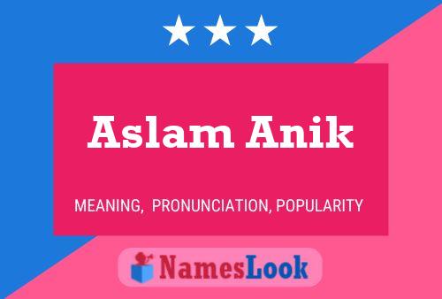 Aslam Anik 名字海报