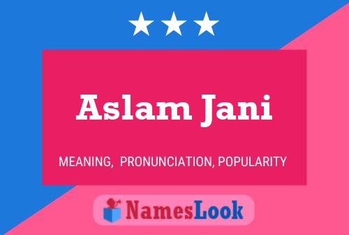 Aslam Jani 名字海报