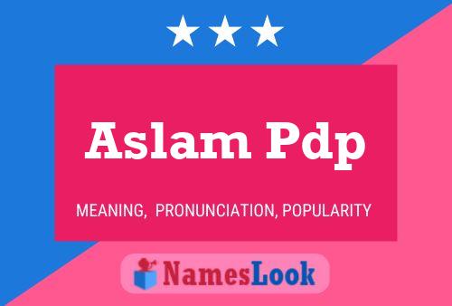 Aslam Pdp 名字海报