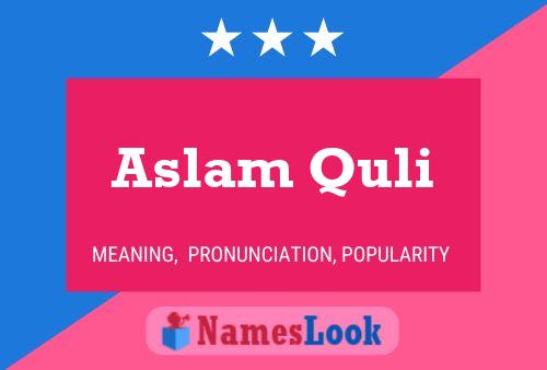 Aslam Quli 名字海报