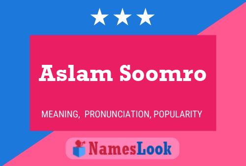 Aslam Soomro 名字海报