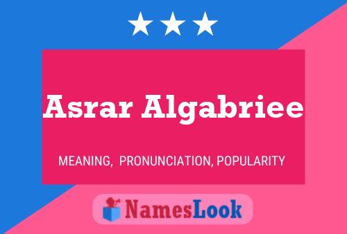 Asrar Algabriee 名字海报