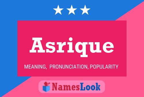 Asrique 名字海报