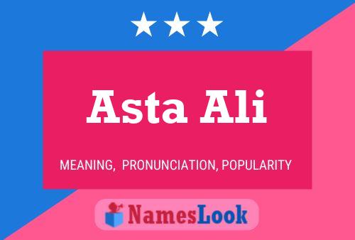 Asta Ali 名字海报