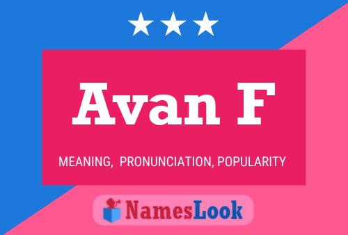 Avan F 名字海报