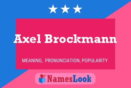 Axel Brockmann 名字海报