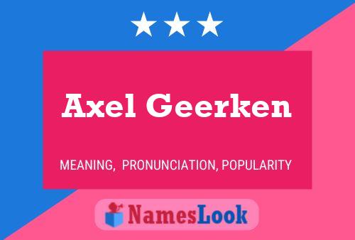 Axel Geerken 名字海报