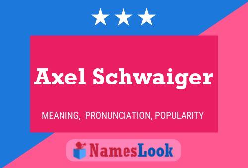 Axel Schwaiger 名字海报