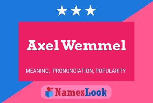 Axel Wemmel 名字海报