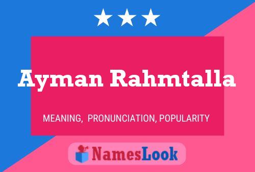 Ayman Rahmtalla 名字海报