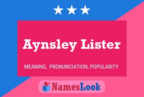 Aynsley Lister 名字海报