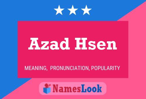 Azad Hsen 名字海报